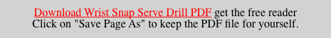 Download Wrist Snap Serve Drill